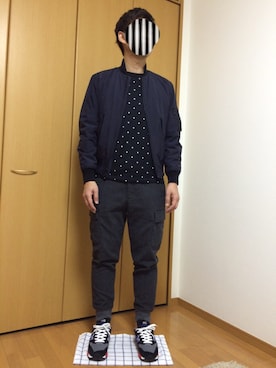 「N.HOOLYWOOD」｜「アイテム（ブルゾン）」を使った、ベルカンプさん（メンズ・179cm）の秋コーディネート