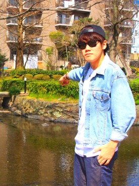 「ALIVE（アライブ）のアイテム（帽子）」を使った、DAIKI.Sさん（メンズ・180cm）の春コーディネート