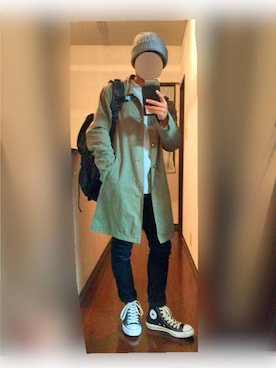 「アイテム（ステンカラーコート）」を使った、トマトさん（メンズ・165cm・10代）の秋コーディネート