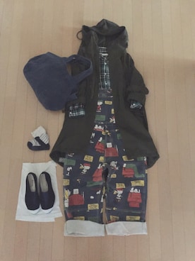 「BOOFOOWOO」｜「アイテム（オールインワン・サロペット）」を使った、なお なお。さん（レディース・159cm）の春コーディネート