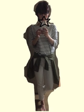 「ショッピング」｜「アイテム（モカシン/デッキシューズ）」を使った、あいさん（レディース・163cm）の秋コーディネート