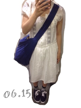 「ジャパンブルー」｜「アイテム（ワンピース/ドレス）」を使った、y.hanonさん（レディース・156cm）の夏コーディネート