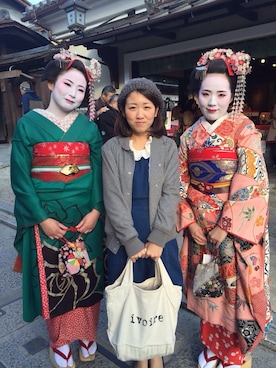 「ペタンコ靴」｜「アイテム（ブルゾン）」を使った、y.hanonさん（レディース・156cm）の秋コーディネート