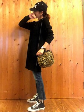 「Ungrid（アングリッド）のフレイドヘムストスリ（デニムパンツ）」を使った、haru◡̈⃝♡さん（レディース・161cm）の秋コーディネート