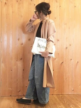 「TODAYFUL（トゥデイフル）のVintageトートバッグ（トートバッグ）」を使った、haru◡̈⃝♡さん（レディース・161cm）の秋コーディネート