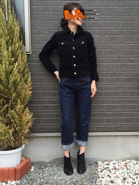 「Lee（リー）のアイテム（ライダースジャケット）」を使った、alice.mさん（レディース・166cm）の冬コーディネート