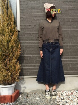 「ニットキャップ」｜「アイテム（ピーコート）」を使った、alice.mさん（レディース・166cm）の冬コーディネート