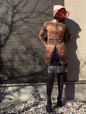「BEAMS BOY（ビームスボーイ）のアイテム（カーディガン/ボレロ）」を使った、alice.mさん（レディース・166cm）の冬コーディネート