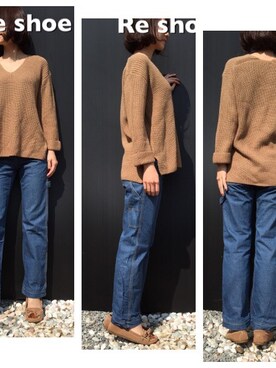 「ペインターパンツ」｜「アイテム（モカシン/デッキシューズ）」を使った、alice.mさん（レディース・166cm）の春コーディネート