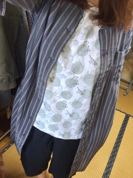 「archives（アルシーヴ）のアイテム（シャツワンピース）」を使った、YAEK☺︎さん（レディース・157cm）の春コーディネート