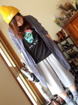 「アイテム（シャツワンピース）」を使った、YAEK☺︎さん（レディース・157cm・20代）の秋コーディネート