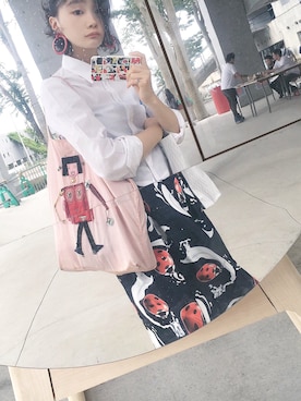 「アイテム（トートバッグ）」を使った、Uさん（レディース・162cm・10代）の夏コーディネート