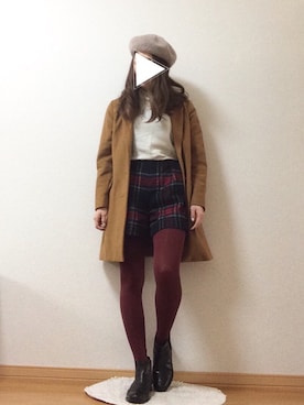 「LBC（エルビーシー）のアイテム（ハンチング/ベレー帽）」を使った、madderさん（レディース・162cm）の冬コーディネート