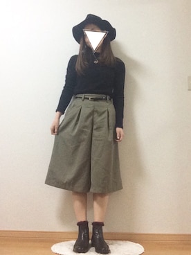 「黒ニット」｜madderさん（レディース・162cm）の冬コーディネート