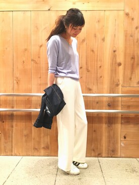 「アパートバイローリーズ」｜「アイテム（デニムジャケット）」を使った、mio🍑さん（レディース・172cm）の冬コーディネート
