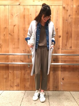 「アパートバイローリーズ」｜「アイテム（デニムジャケット）」を使った、mio🍑さん（レディース・172cm）の冬コーディネート