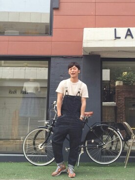 「G-STAR RAW（ジースターロゥ）のアイテム（オールインワン・サロペット）」を使った、KEIGOさん（メンズ・178cm）の夏コーディネート