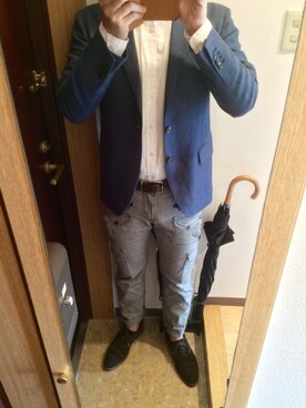 「no brand（ノーブランド）のアイテム（その他パンツ、グレー系）」を使った、gouyanさん（メンズ・174cm）の秋コーディネート