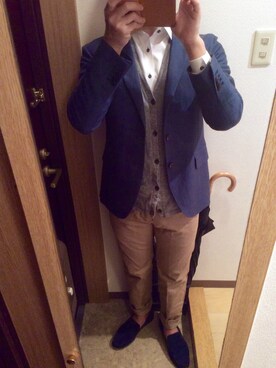 「TOMMY HILFIGER（トミーヒルフィガー）のアイテム（テーラードジャケット）」を使った、gouyanさん（メンズ・174cm）の秋コーディネート