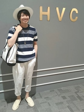 「HVC（エイチブイシー）のアイテム（シューズ）」を使った、HVC木更津店さん（メンズ・170cm）の夏コーディネート
