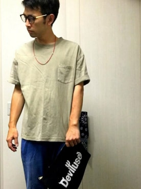 「Deviluse（Deviluse）のアイテム（バッグ）」を使った、カラカジのYJさん（メンズ・175cm）の夏コーディネート