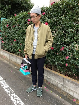 「アイテム（その他、ブルー系）」を使った、カラカジのYJさん（メンズ・175cm）の秋コーディネート