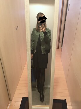 「アイテム（MA-1）」を使った、mamemameさん（レディース・162cm・30代）の秋コーディネート