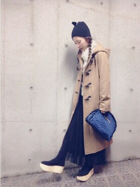 merry jenny 吉河唯さん（レディース・159cm）の冬コーディネート