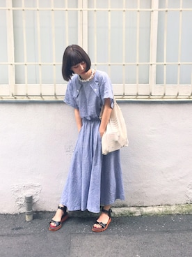 「RED Profile（レッドプロフィール）のアイテム」を使った、merry jenny 吉河唯さん（レディース・159cm）の夏コーディネート