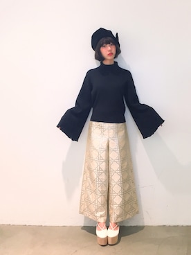 「merry jenny（メリージェニー）のアイテム（バレエシューズ）」を使った、merry jenny 吉河唯さん（レディース・159cm）の夏コーディネート