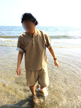 「AURALEE（オーラリー）のアイテム（Tシャツ/カットソー）」を使った、ryokiyotaさん（メンズ・175cm）の夏コーディネート