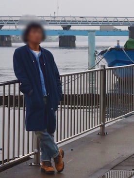 「ブルー」｜「アイテム（その他アウター）」を使った、ryokiyotaさん（メンズ・175cm）の秋コーディネート