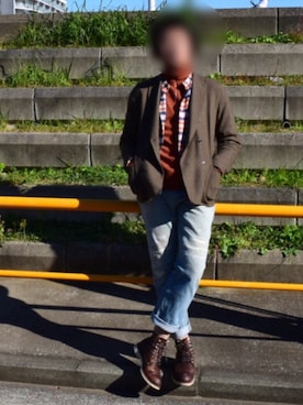 「COMOLI（コモリ）のアイテム（その他アウター）」を使った、ryokiyotaさん（メンズ・175cm）の秋コーディネート