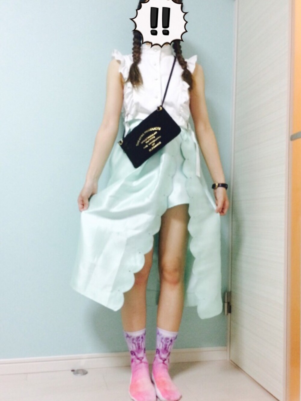 「PAMEO POSE、alice McCALL、パステルカラー」｜「aliceMcCALLのアイテム（スカート、グリーン系）」を使った、とめ子さん（レディース・162cm）の夏コーディネートの1枚目の写真