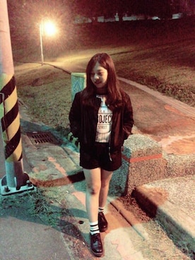 「Dr. Martens（ドクターマーチン）のDr.Martens (ドクターマーチン)/1461 3EYE GIBSON SHOES（その他シューズ）」を使った、JIAさん（レディース・153cm）の秋コーディネート