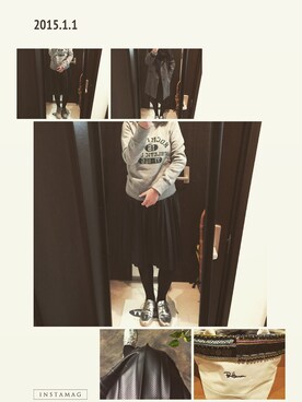 「YEVS（イーブス）のアイテム（スカート）」を使った、9さん（レディース・164cm）の冬コーディネート