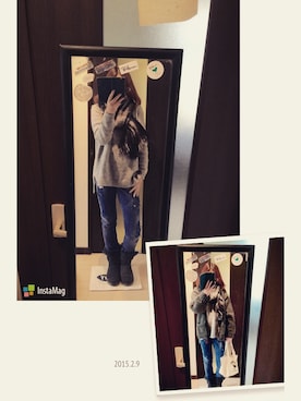 「カウチン」｜9さん（レディース・164cm）の冬コーディネート