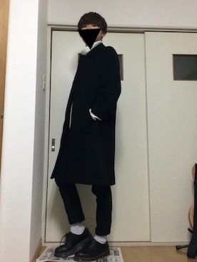 「アイテム（ステンカラーコート）」を使った、Kさん（メンズ・169cm・10代）の冬コーディネート