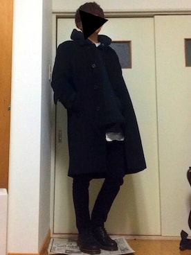 「アイテム（ステンカラーコート）」を使った、Kさん（メンズ・169cm・10代）の冬コーディネート