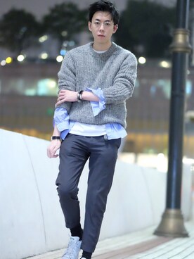 「stansmith」｜「アイテム（アクセサリー）」を使った、Caylen Chanさん（メンズ・177cm）の春コーディネート