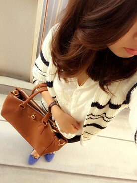 「Bershka（ベルシュカ）のアイテム（Tシャツ/カットソー、ホワイト系）」を使った、ｋａｎａさん（レディース・150cm）の秋コーディネート