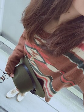 「GLOBAL WORK（グローバルワーク）のアイテム（ニット/セーター、ブラウン系）」を使った、ｋａｎａさん（レディース・150cm）の秋コーディネート