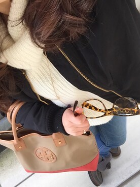 「one way（ワンウェイ）のアイテム（ニット/セーター、ホワイト系）」を使った、ｋａｎａさん（レディース・150cm）の冬コーディネート