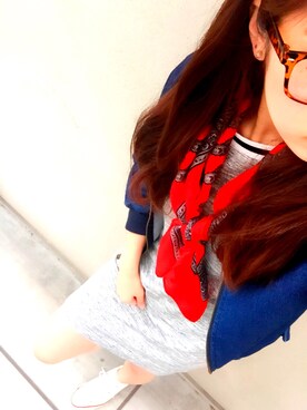 「no brand（ノーブランド）のアイテム（デニムジャケット、ブルー系）」を使った、ｋａｎａさん（レディース・150cm）の春コーディネート