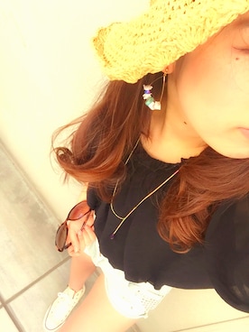 「LIPSERVICE（リップサービス）のアイテム（シャツ/ブラウス、ブラック系）」を使った、ｋａｎａさん（レディース・150cm）の春コーディネート