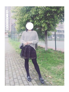 「school」｜「アイテム（腕時計）」を使った、L1mo_bunnyさん（レディース・158cm）の春コーディネート