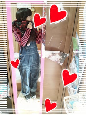 「aiko」｜「アイテム（サロペット/オーバーオール）」を使った、はるかさん（レディース・154cm）の秋コーディネート