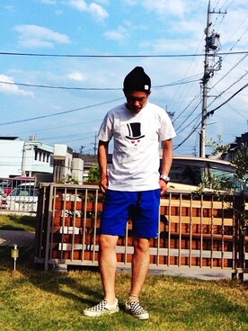 「ジャパンブルー」｜「アイテム（ニットキャップ/ビーニー）」を使った、TERUZさん（メンズ・170cm）の春コーディネート