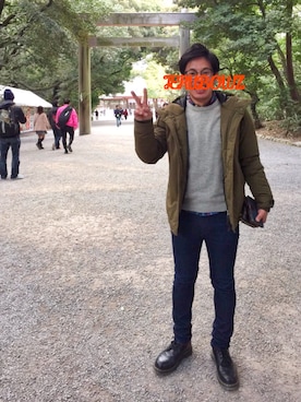 「Dr. Martens（ドクターマーチン）のDr.Martens (ドクターマーチン)/1461 3EYE GIBSON SHOES（その他シューズ）」を使った、TERUZさん（メンズ・170cm）の冬コーディネート