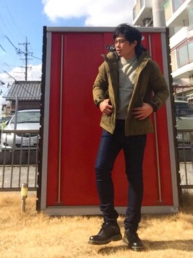 「Dr. Martens（ドクターマーチン）のDr.Martens (ドクターマーチン)/1461 3EYE GIBSON SHOES（その他シューズ）」を使った、TERUZさん（メンズ・170cm）の春コーディネート